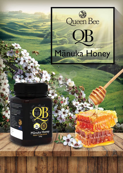 Miel de Manuka UMF 15 MGO 510 NZQueenBee - Prairies Nouvelle-Zélande